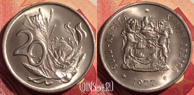 ЮАР 20 центов 1977 года, KM# 86, 203i-040