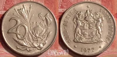 ЮАР 20 центов 1977 года, KM# 86, 391-024