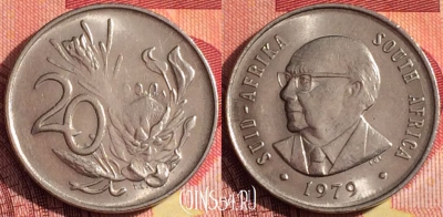 ЮАР 20 центов 1979 года, KM# 102, 257i-089