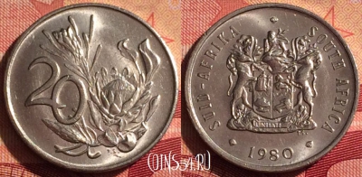 ЮАР 20 центов 1980 года, KM# 86, 218i-105