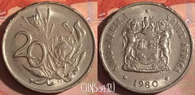 ЮАР 20 центов 1980 года, KM# 86, 315g-080