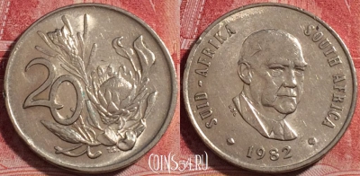 ЮАР 20 центов 1982 года, KM# 113, 078a-041
