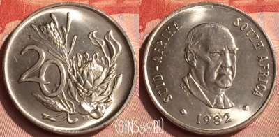 ЮАР 20 центов 1982 года, KM# 113, 216n-111