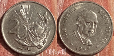 ЮАР 20 центов 1982 года, KM# 113, 452o-133