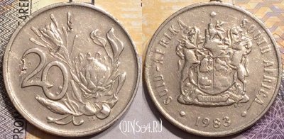 ЮАР 20 центов 1983 года, KM# 86, 144-132