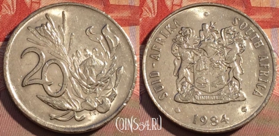 ЮАР 20 центов 1984 года, KM# 86, 108c-062