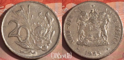 ЮАР 20 центов 1985 года, KM# 86, 115b-011