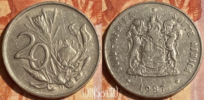 ЮАР 20 центов 1987 года, KM# 86, 464q-577