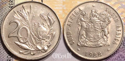 ЮАР 20 центов 1988 года, KM# 86, 143-134