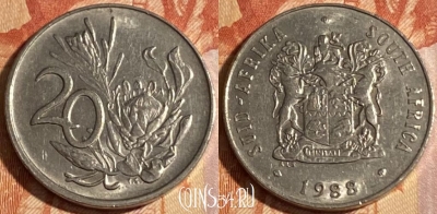 ЮАР 20 центов 1988 года, KM# 86, 286r-017