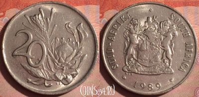 ЮАР 20 центов 1989 года, KM# 86, 048i-100