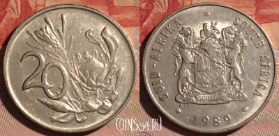 ЮАР 20 центов 1989 года, KM# 86, 098c-064