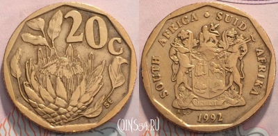 ЮАР 20 центов 1992 года, KM# 136, a131-029