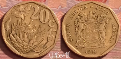 ЮАР 20 центов 1992 года, KM# 136, 292l-141