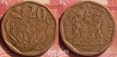 ЮАР 20 центов 1993 года, KM# 136, 069m-106