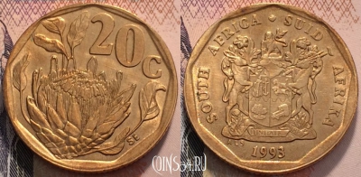 ЮАР 20 центов 1993 года, KM 136, 117-076