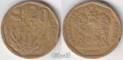 ЮАР 20 центов 1993 года, KM 136, 126-001