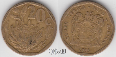 ЮАР 20 центов 1993 года, KM 136, 125-128