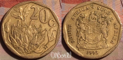 ЮАР 20 центов 1993 года, KM# 136, 150b-128