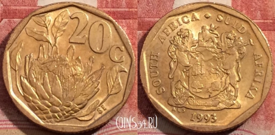 ЮАР 20 центов 1993 года, KM# 136, 208-098