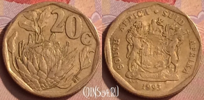 ЮАР 20 центов 1993 года, KM# 136, 450-116