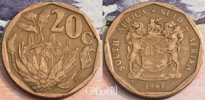 ЮАР 20 центов 1993 года, KM# 136, a100-088