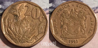 ЮАР 20 центов 1993 года, KM# 136, a116-056