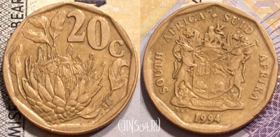 ЮАР 20 центов 1994 года, KM# 136, 146-012