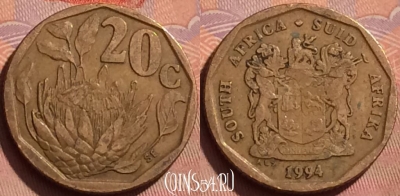 ЮАР 20 центов 1994 года, KM# 136, 234l-045