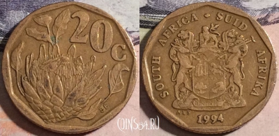 ЮАР 20 центов 1994 года, KM# 136, a116-058