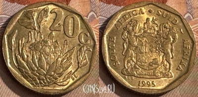 ЮАР 20 центов 1995 года, KM# 136, 057s-003 ♛