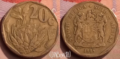 ЮАР 20 центов 1995 года, KM# 136, 417-136