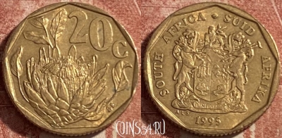ЮАР 20 центов 1995 года, KM# 136, 485р-115 ♛