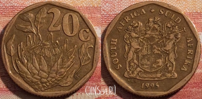 ЮАР 20 центов 1995 года, KM# 136, a071-087