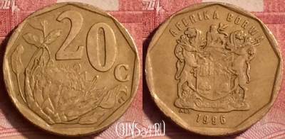 ЮАР 20 центов 1996 года, KM# 162, 356l-107