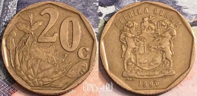 ЮАР 20 центов 1996 года, KM# 162, a084-028