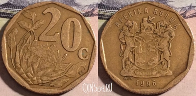 ЮАР 20 центов 1996 года, KM# 162, a116-062