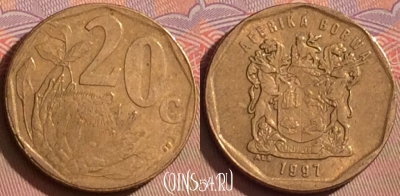 ЮАР 20 центов 1997 года, KM# 162, 107l-015