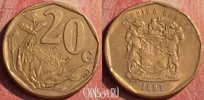 ЮАР 20 центов 1997 года, KM# 162, 403n-028