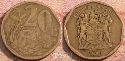 ЮАР 20 центов 1997 года, KM# 162, a071-101