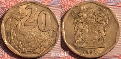 ЮАР 20 центов 1997 года, KM# 162, b077-120