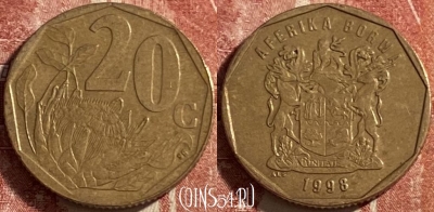 ЮАР 20 центов 1998 года, KM# 162, 476р-039 ♛
