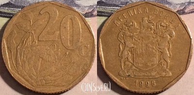 ЮАР 20 центов 1998 года, KM# 162, a116-065