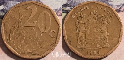 ЮАР 20 центов 1999 года, KM# 162, 174-005