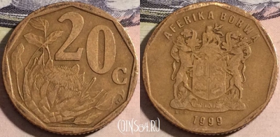 ЮАР 20 центов 1999 года, KM# 162, a116-066