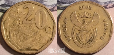 ЮАР 20 центов 2000 года, KM# 225, a116-068