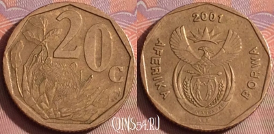 ЮАР 20 центов 2001 года, KM# 225, 238k-066