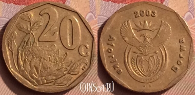 ЮАР 20 центов 2003 года, KM# 327, 450-062