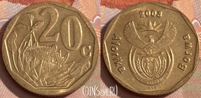 ЮАР 20 центов 2003 года, KM# 327, 471r-059