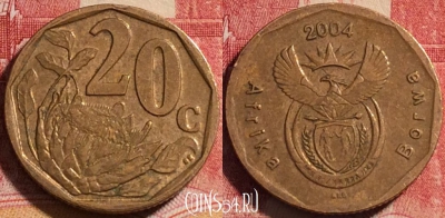 ЮАР 20 центов 2004 года, KM# 328, 080c-011